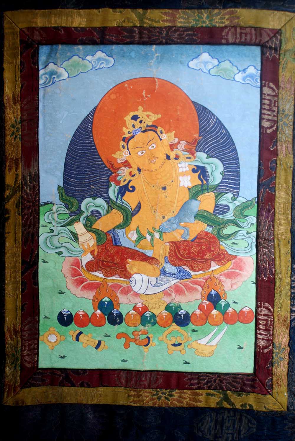 Yellow Jambhala Thangka, <span Style=
