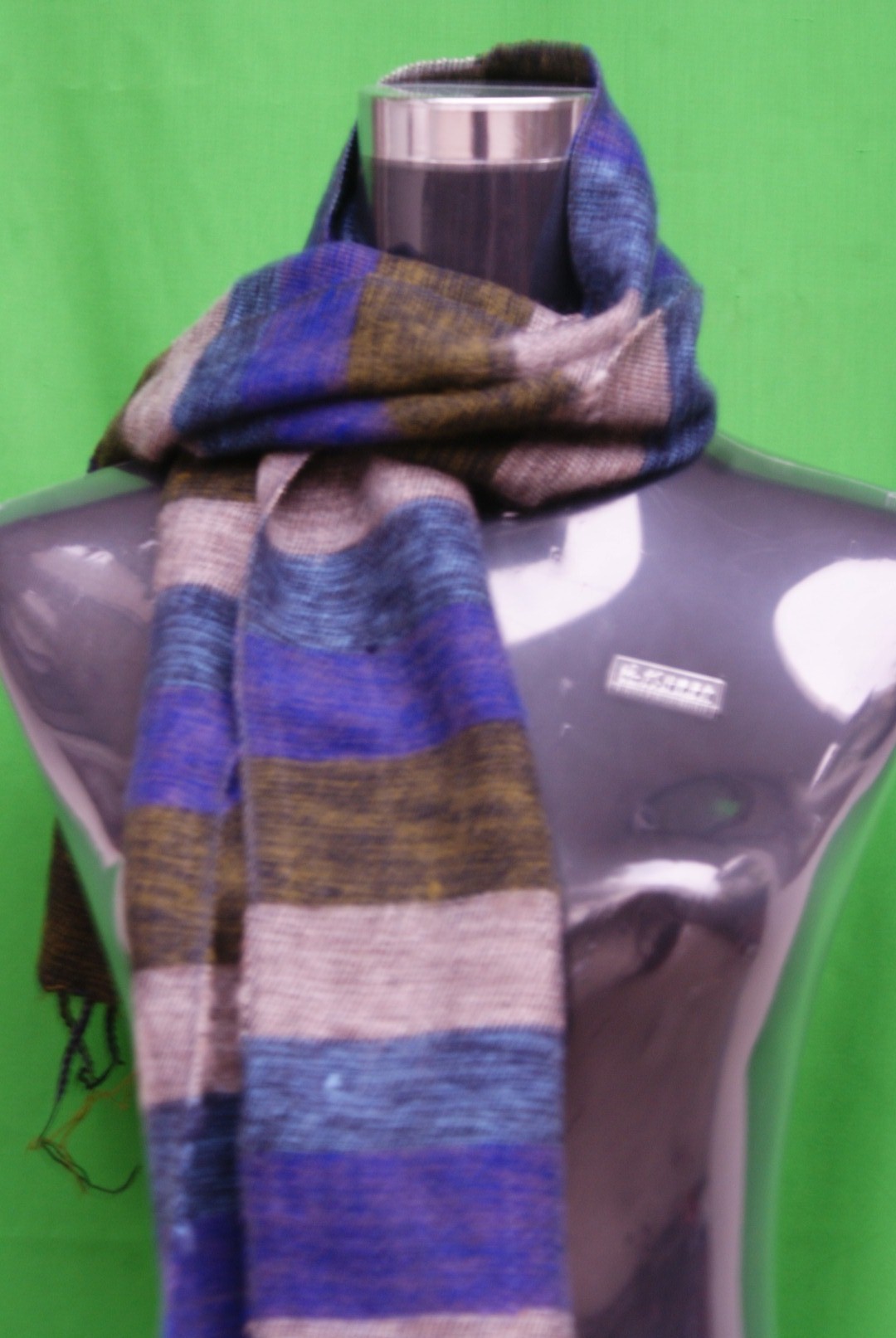Yak Wool Muffler, Nepali Acrylic Hand Loom Muffler, Striped