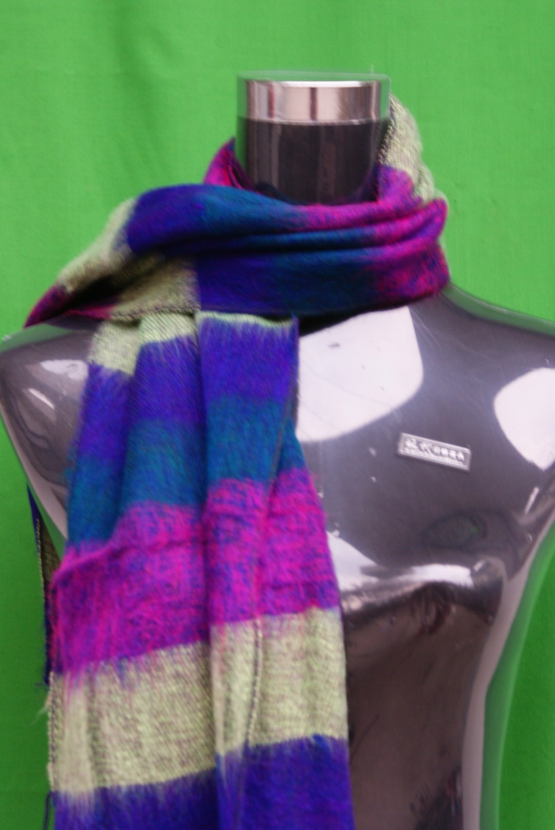 Yak Wool Muffler, Nepali Acrylic Hand Loom Muffler, Striped