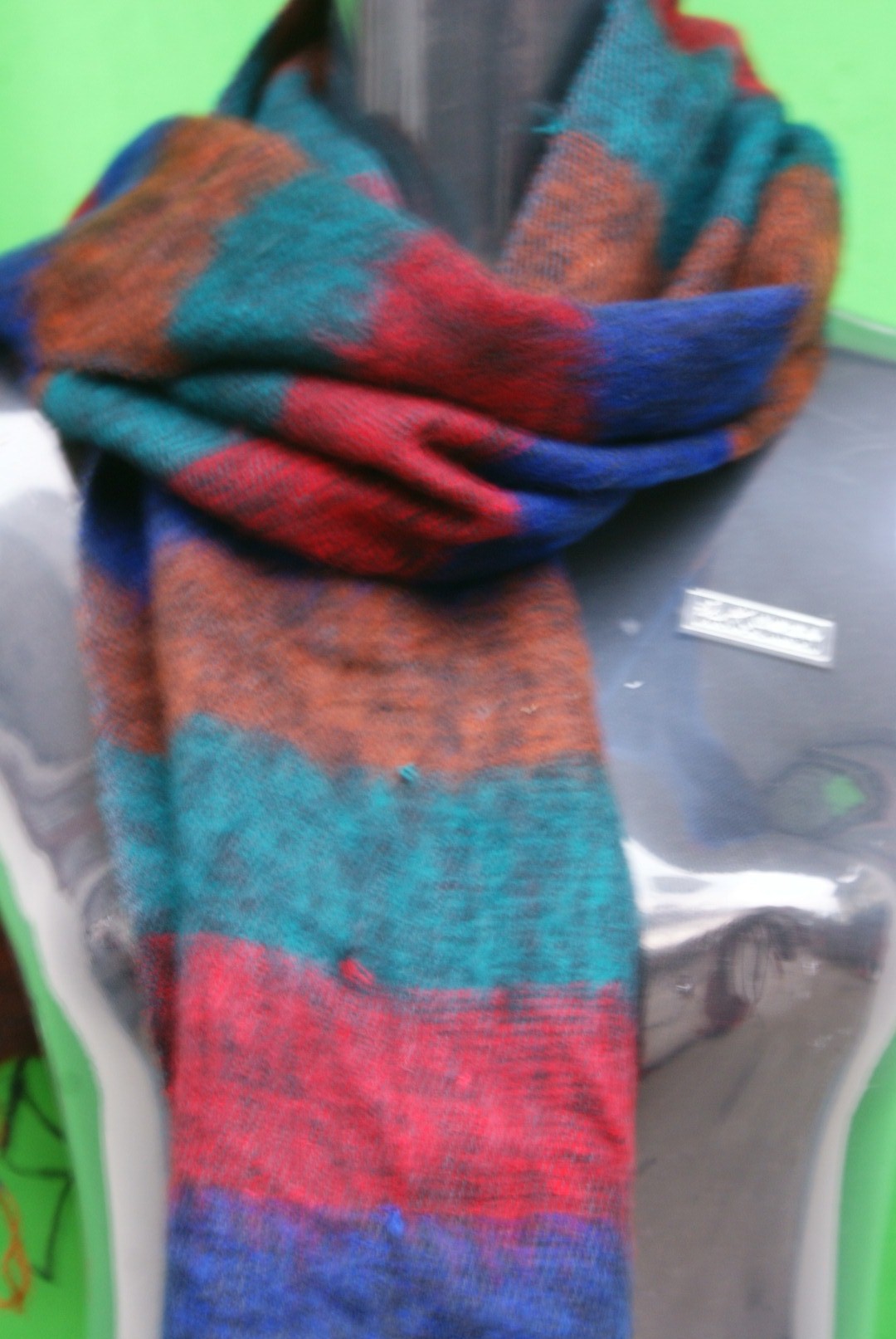 Yak Wool Muffler, Nepali Acrylic Hand Loom Muffler, Striped