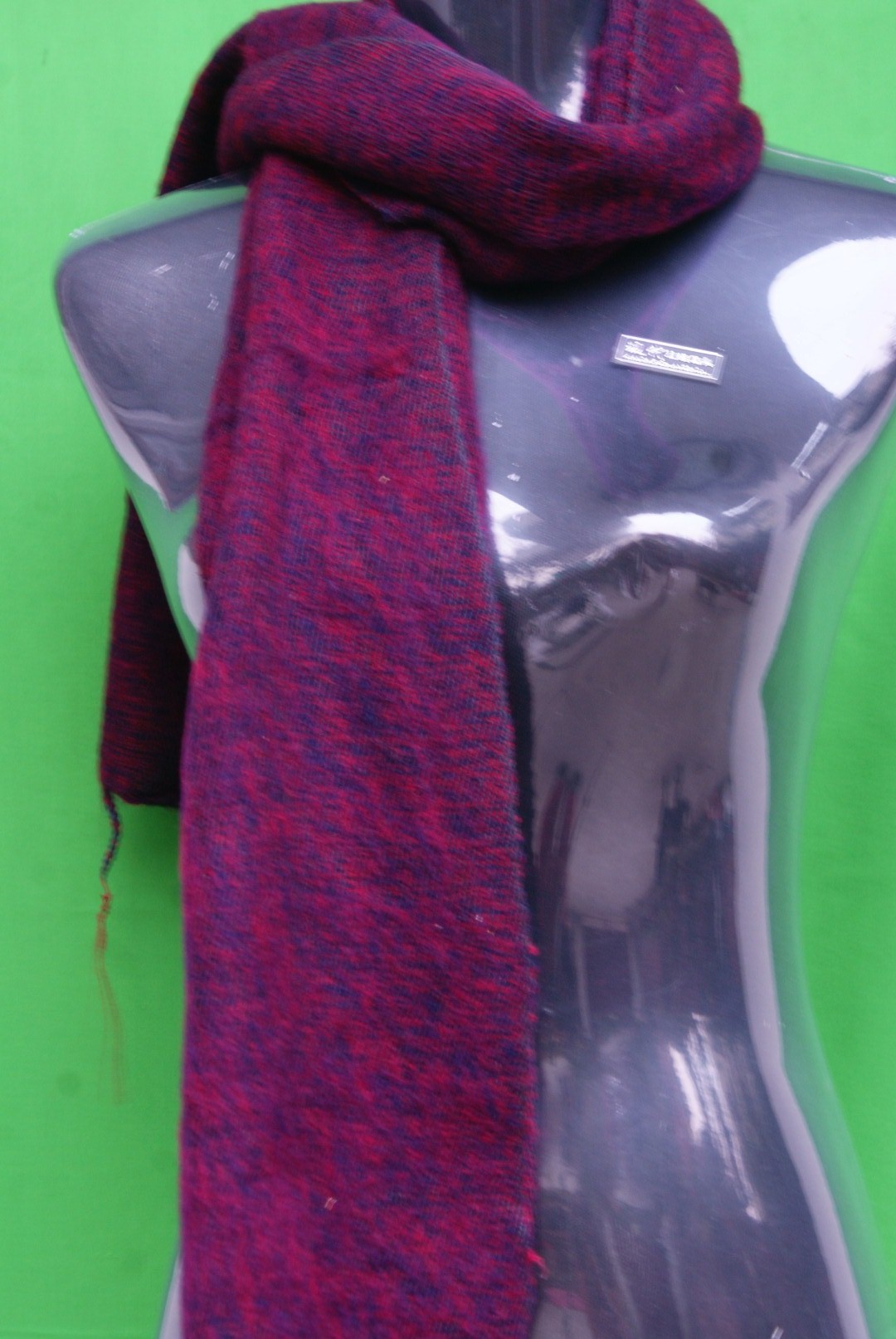 Yak Wool Muffler, Nepali Acrylic Hand Loom Muffler, dark Red