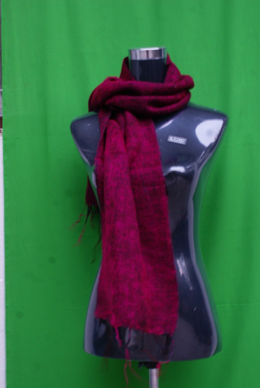 Yak Wool Muffler, Nepali Acrylic Hand Loom Muffler, red