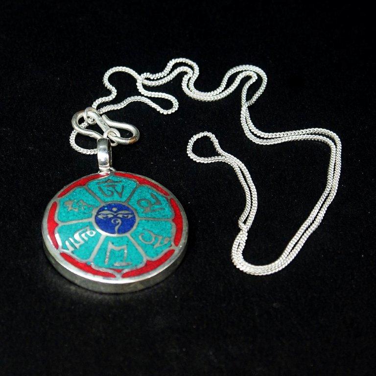 Om Mani Padme Hum Locket Pendant <span Style=