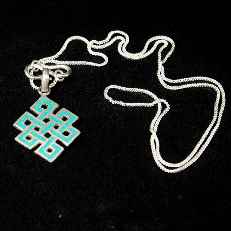 Turquoise Endless Knot Locket Pendant