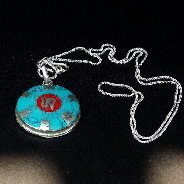 Tibetan Om Locket Pendant <span Style=