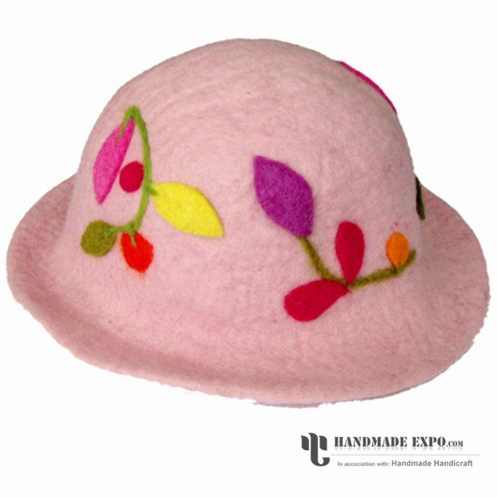 Pink Flower Design Hat