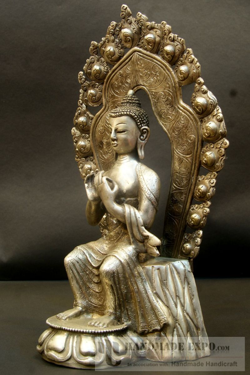 Maitreya Buddha, full Silver Plated, sold