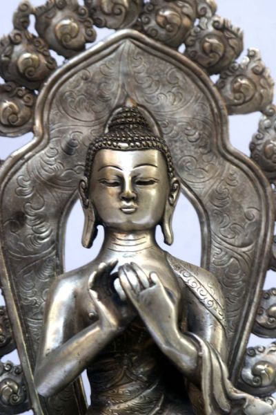 Maitreya Buddha, silver Plated, sold