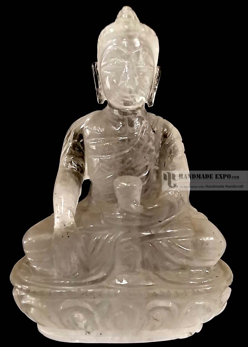 Medium Clear Crystal Shakyamuni Buddha Statu