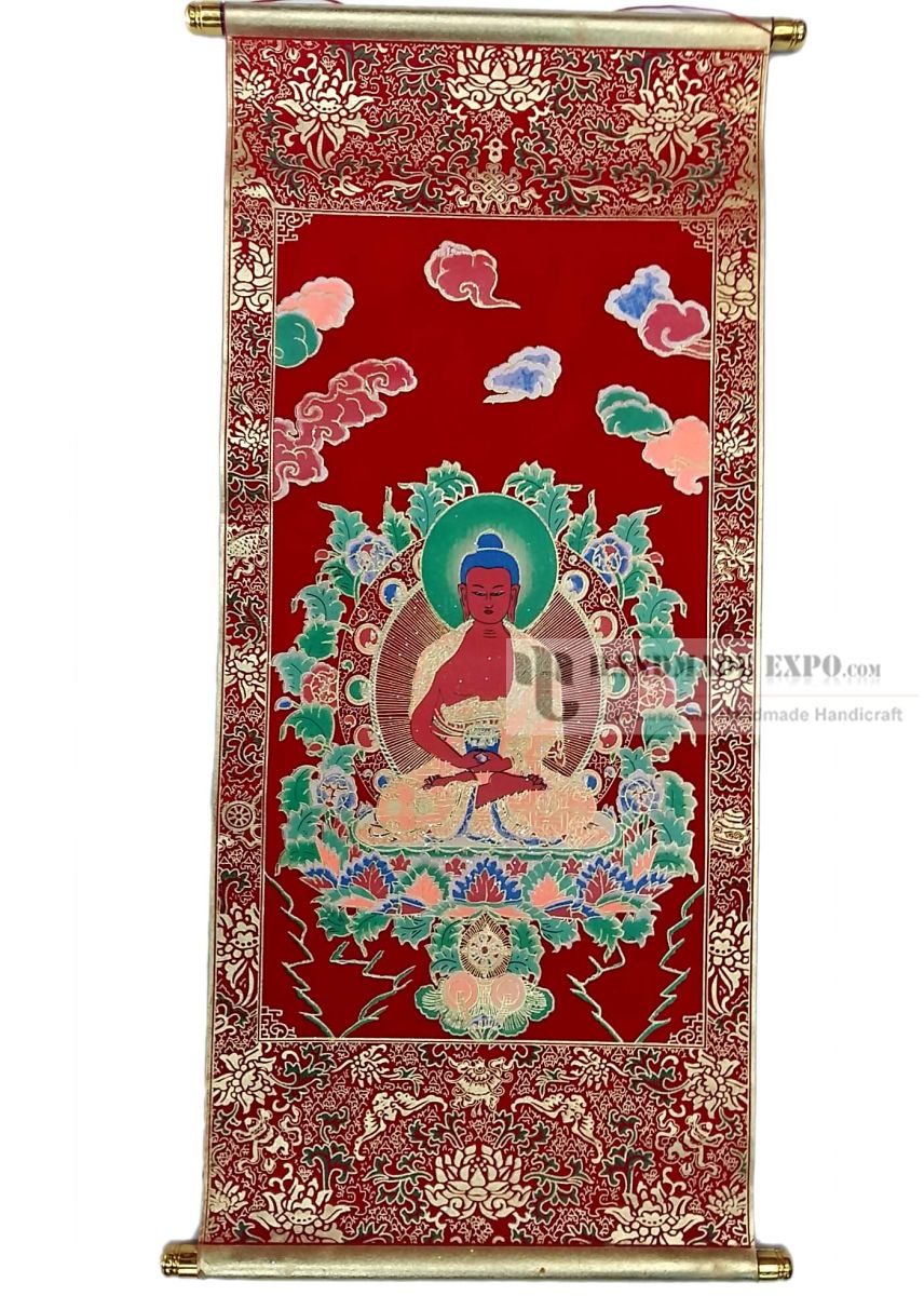 Amitabha Buddha Embossed Screen Print