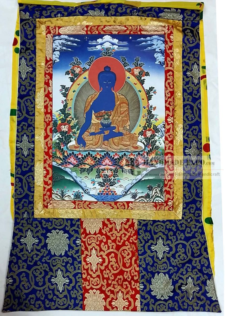 Medicine Buddha Printed Thangka <span Style=