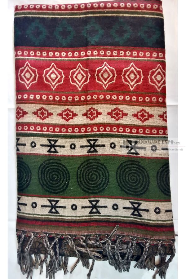 Dhaka Shawl, Multicolor Durable Acrylic Shawl <span Style=