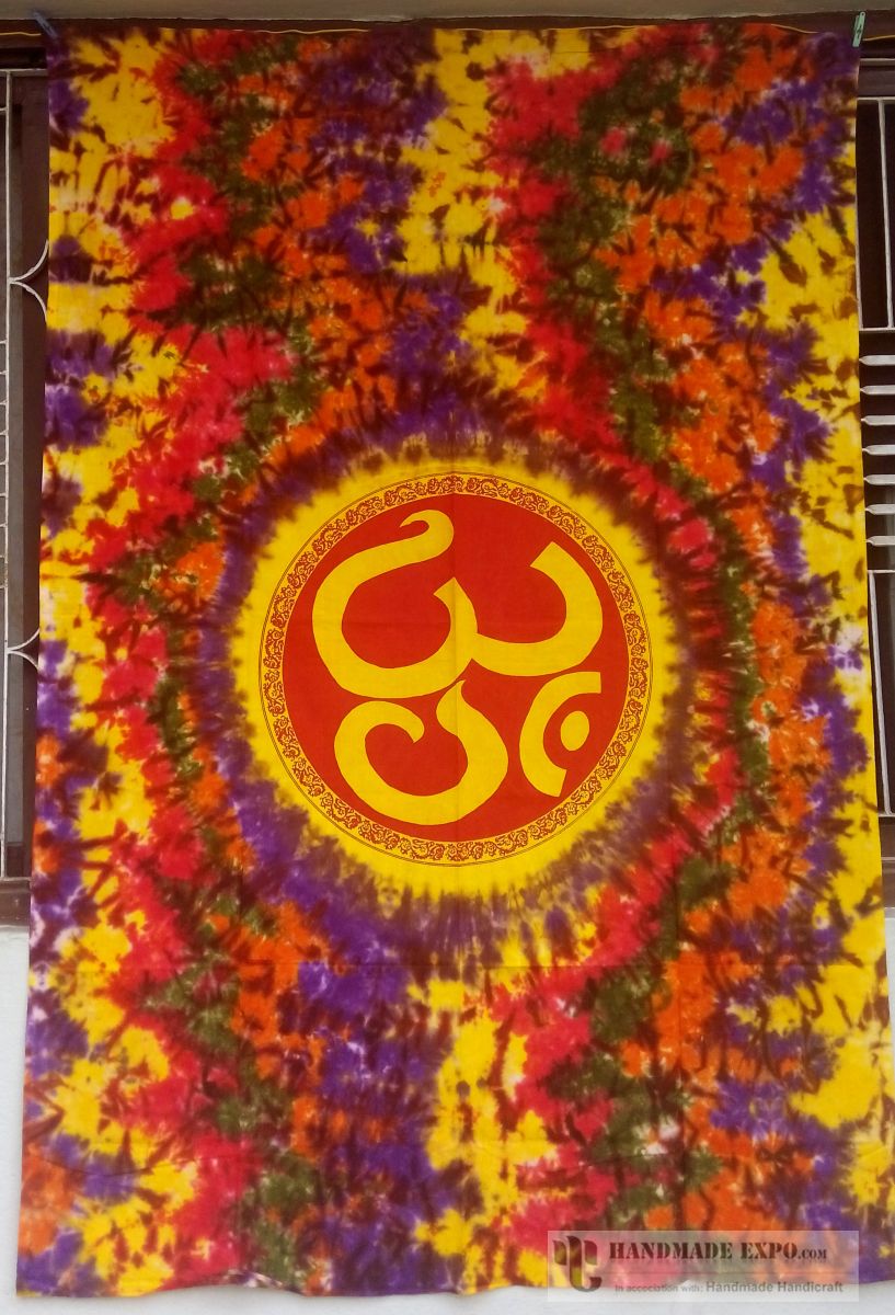 Om Design Batik Bed Sheet