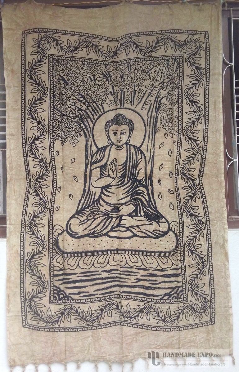 Buddha Design Batik Bed Sheet