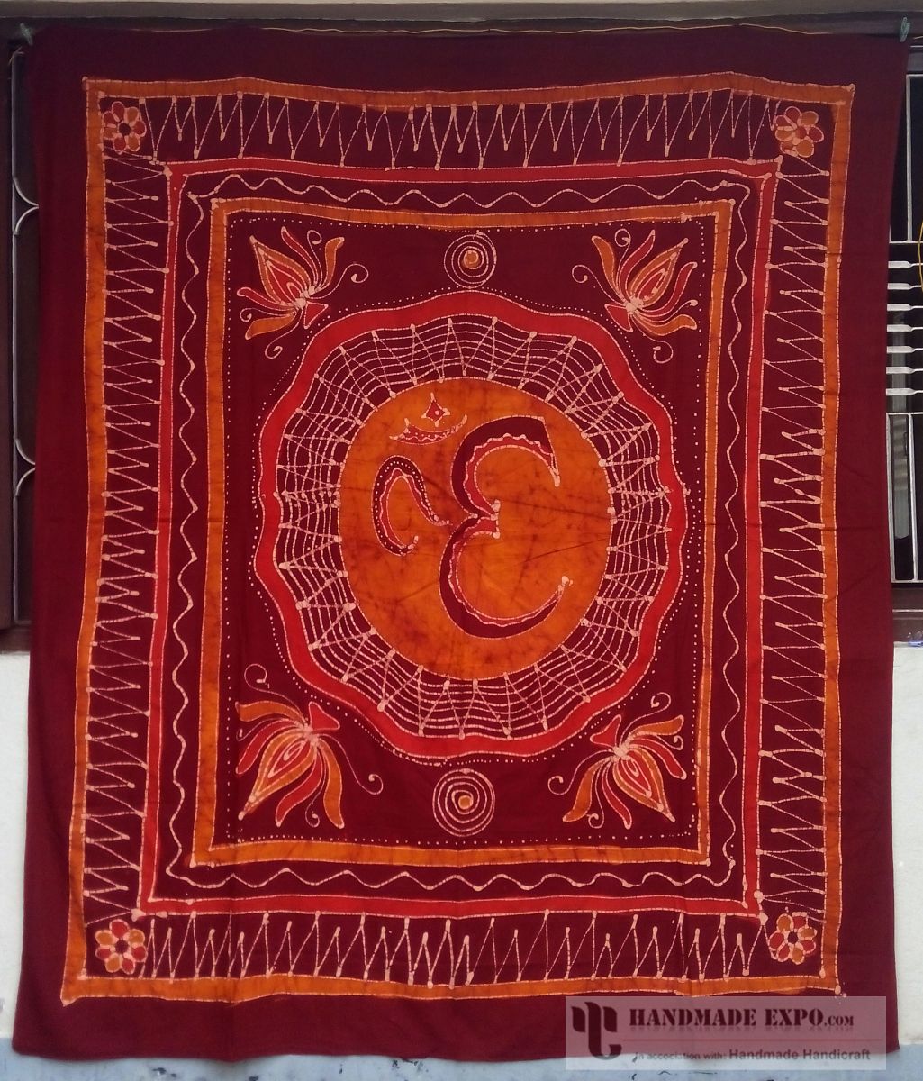 Om Design Batik Bed Sheet