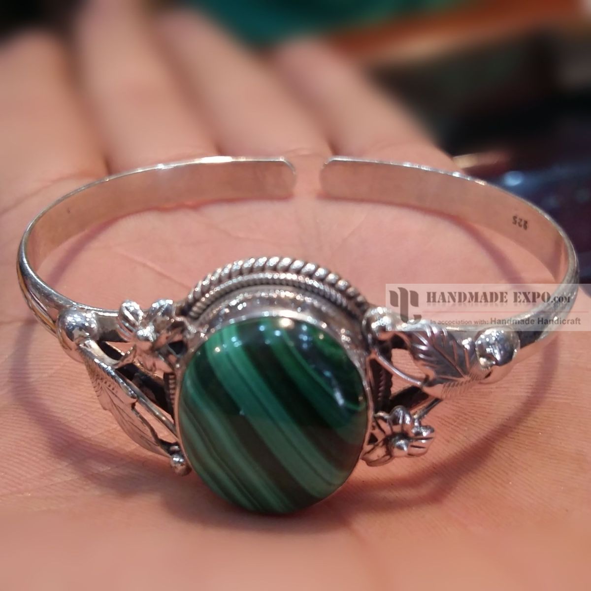 Malakite Silver Bracelet