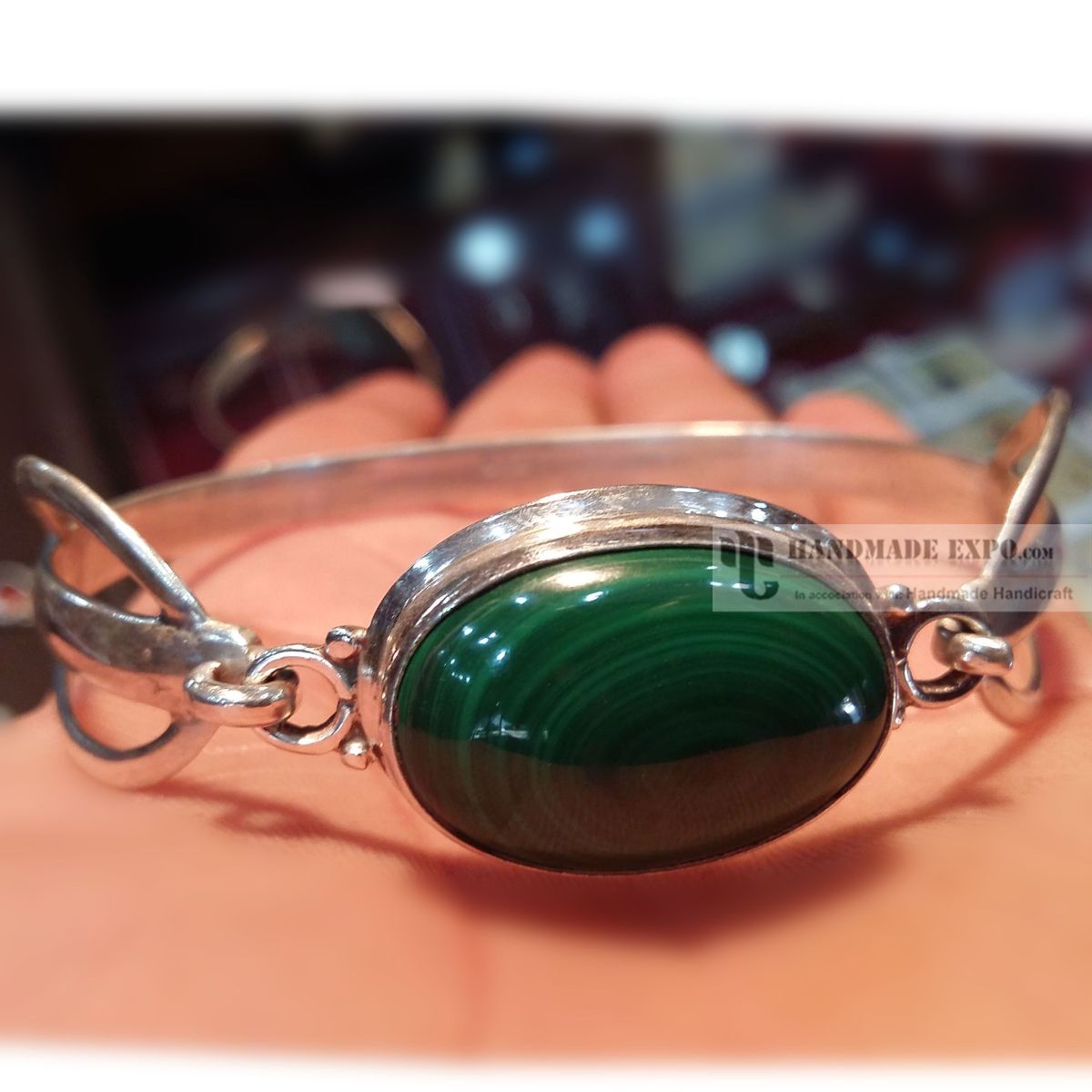 Malakite Silver Bracelet