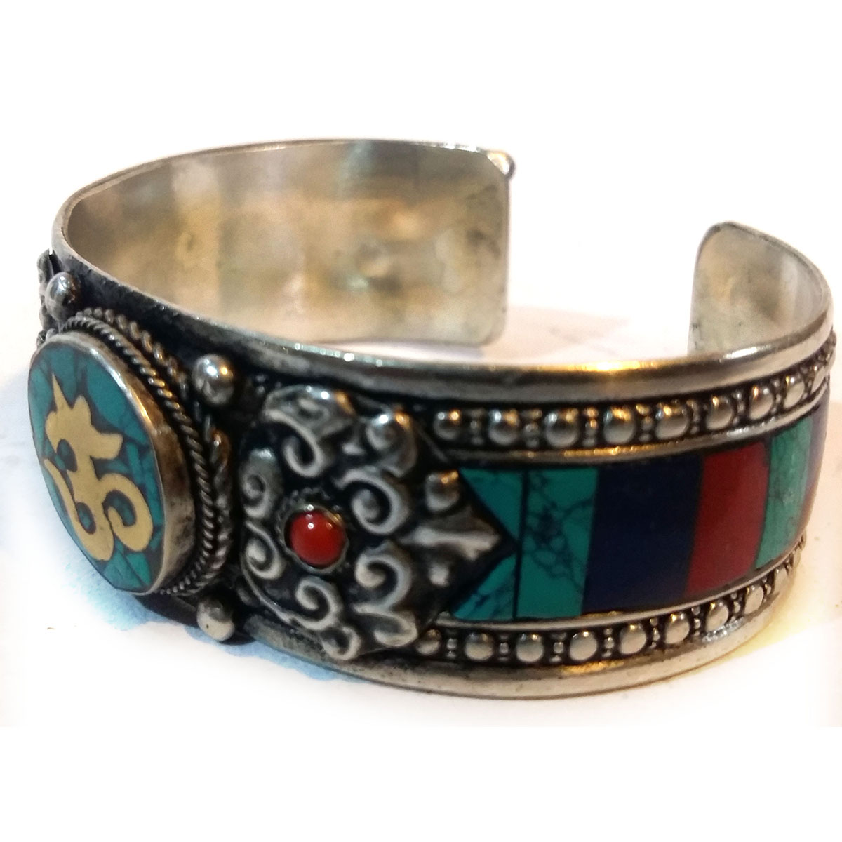 Flower Metal Bracelet Om Centre