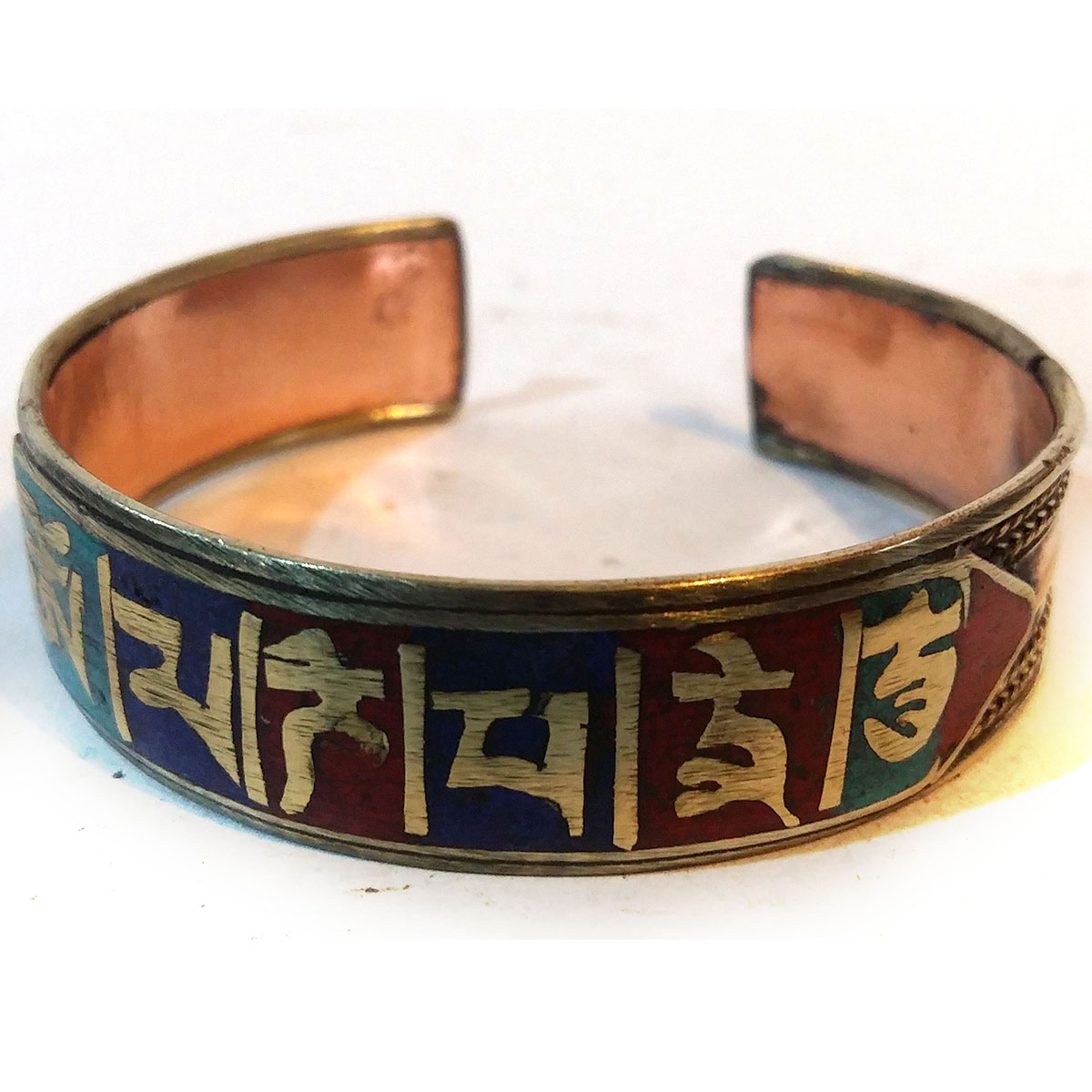 Om Mani Padme Hum Metal Bracelet <span Style=