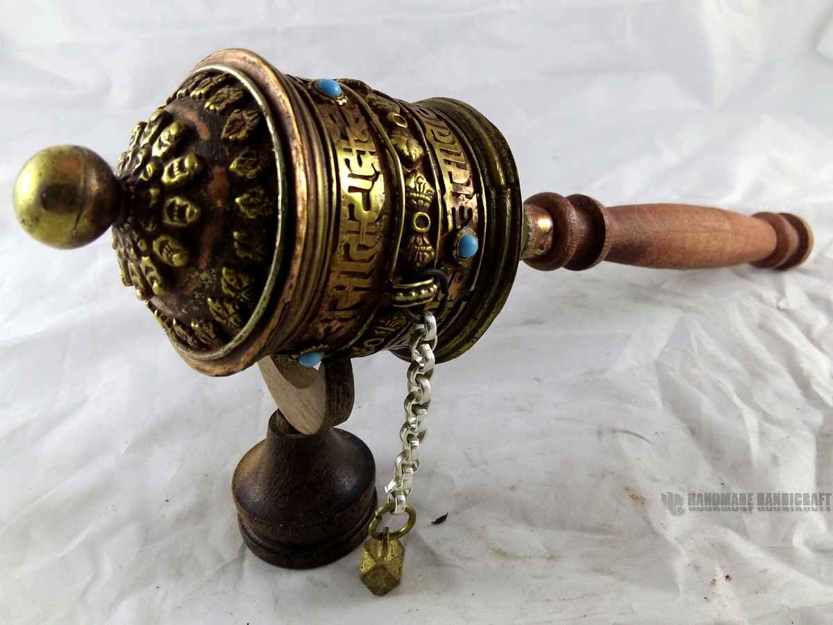 Brass Hand Held Prayer Wheel