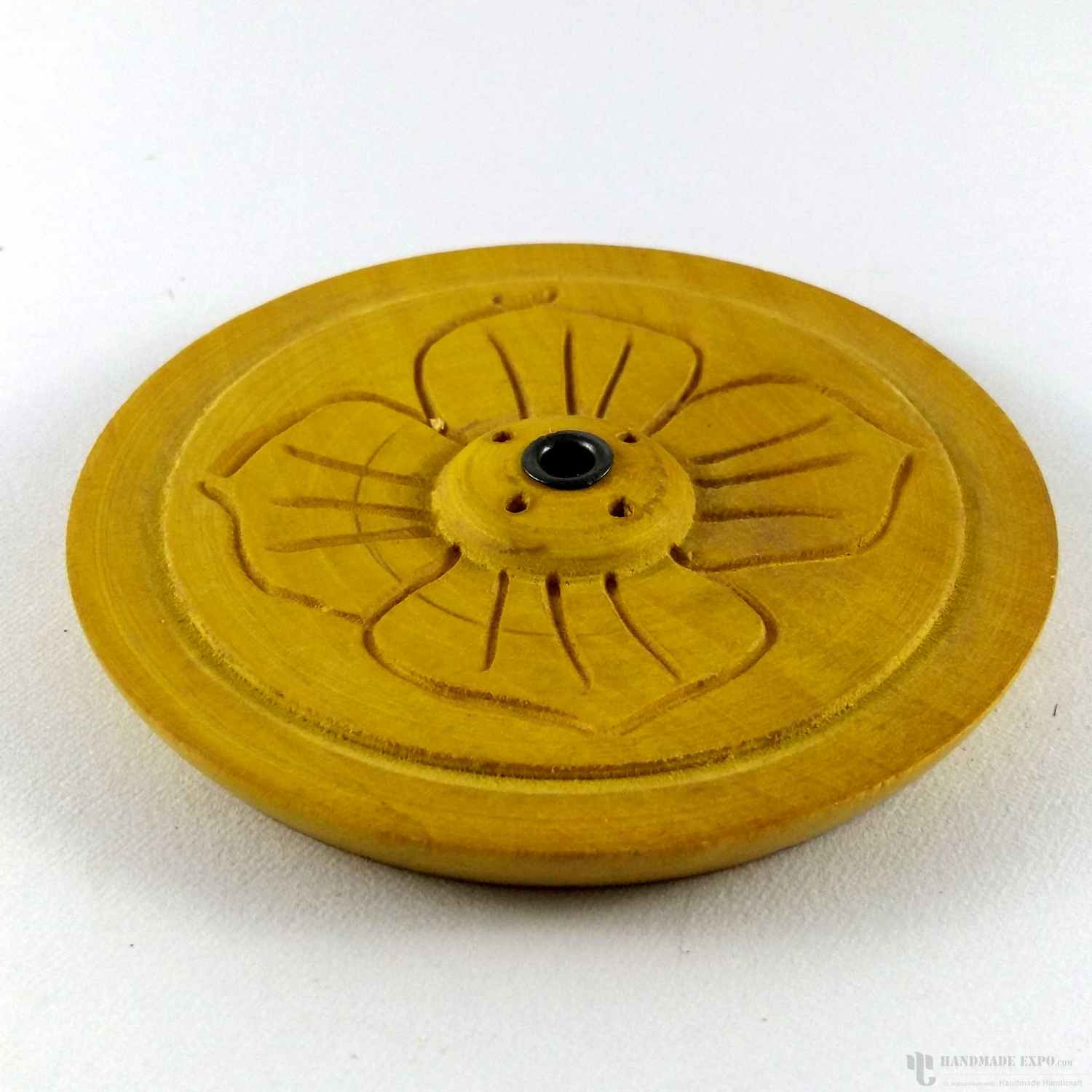 Lotus Flat Wooden Incense Burner