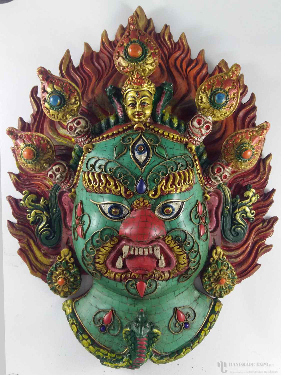 Resin Mahakala Mask - Painted <span Style=