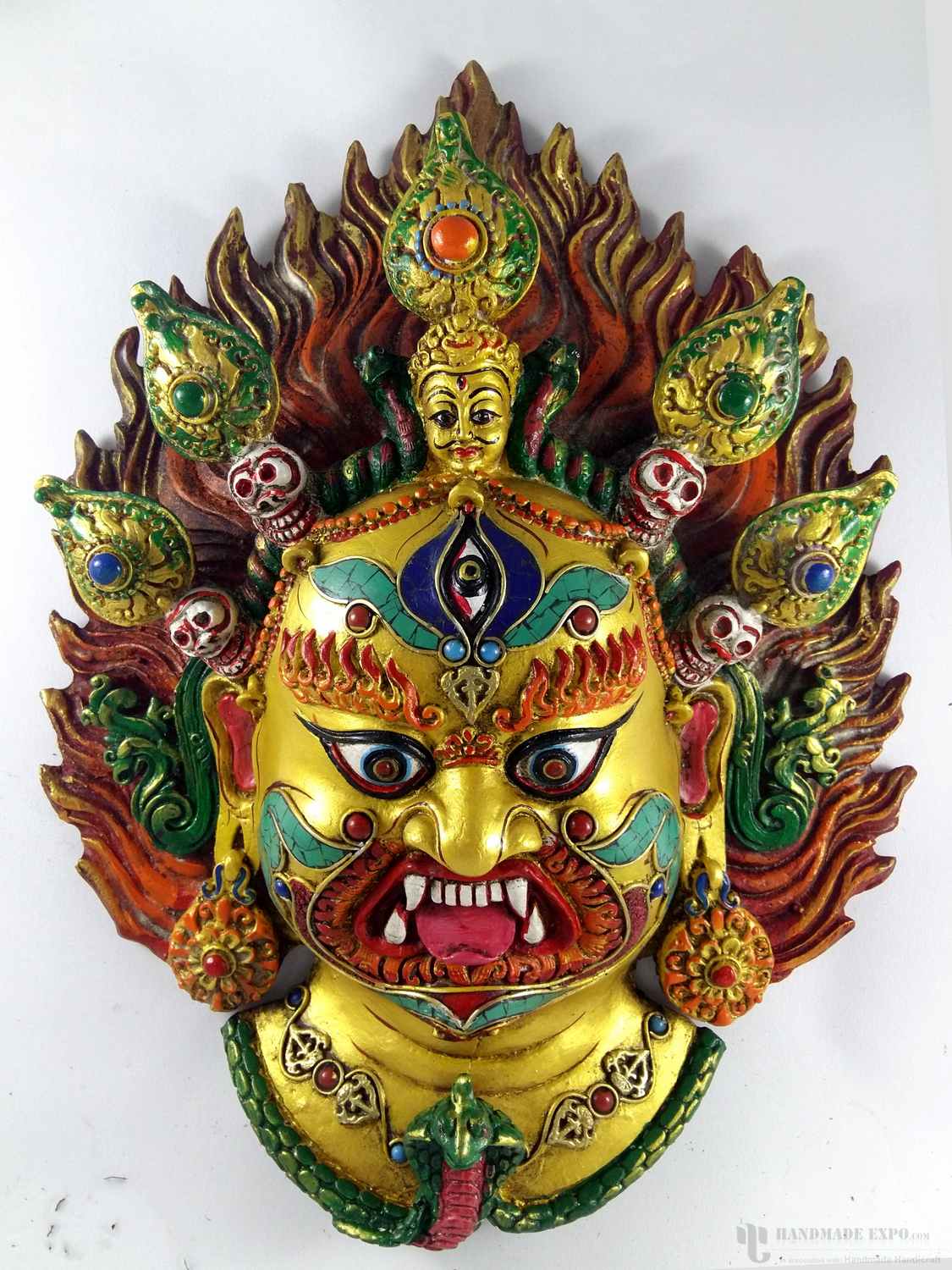 Resin Mahakala Mask - Painted