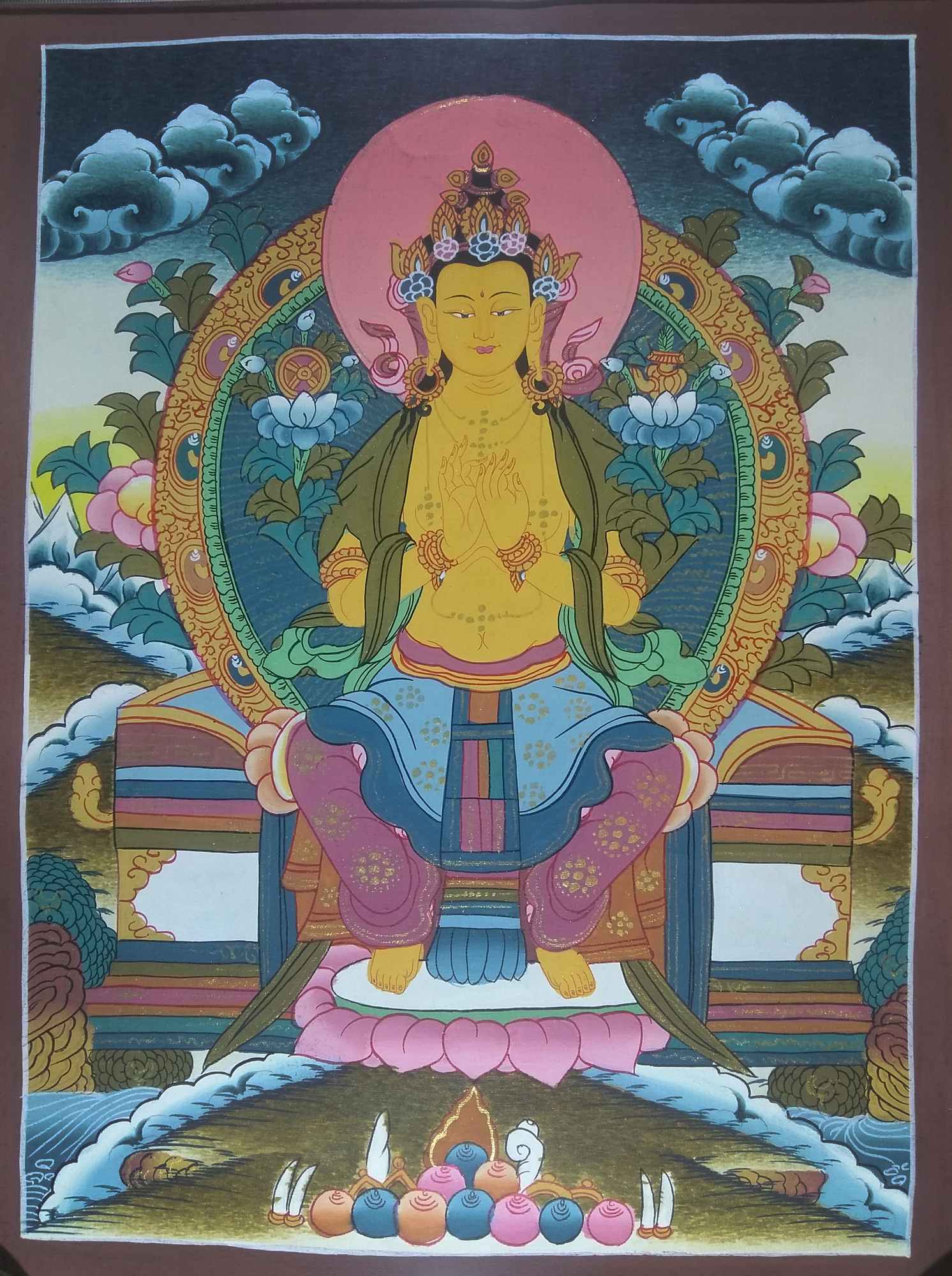 Tibetan Thangka Maitreya <span Style=