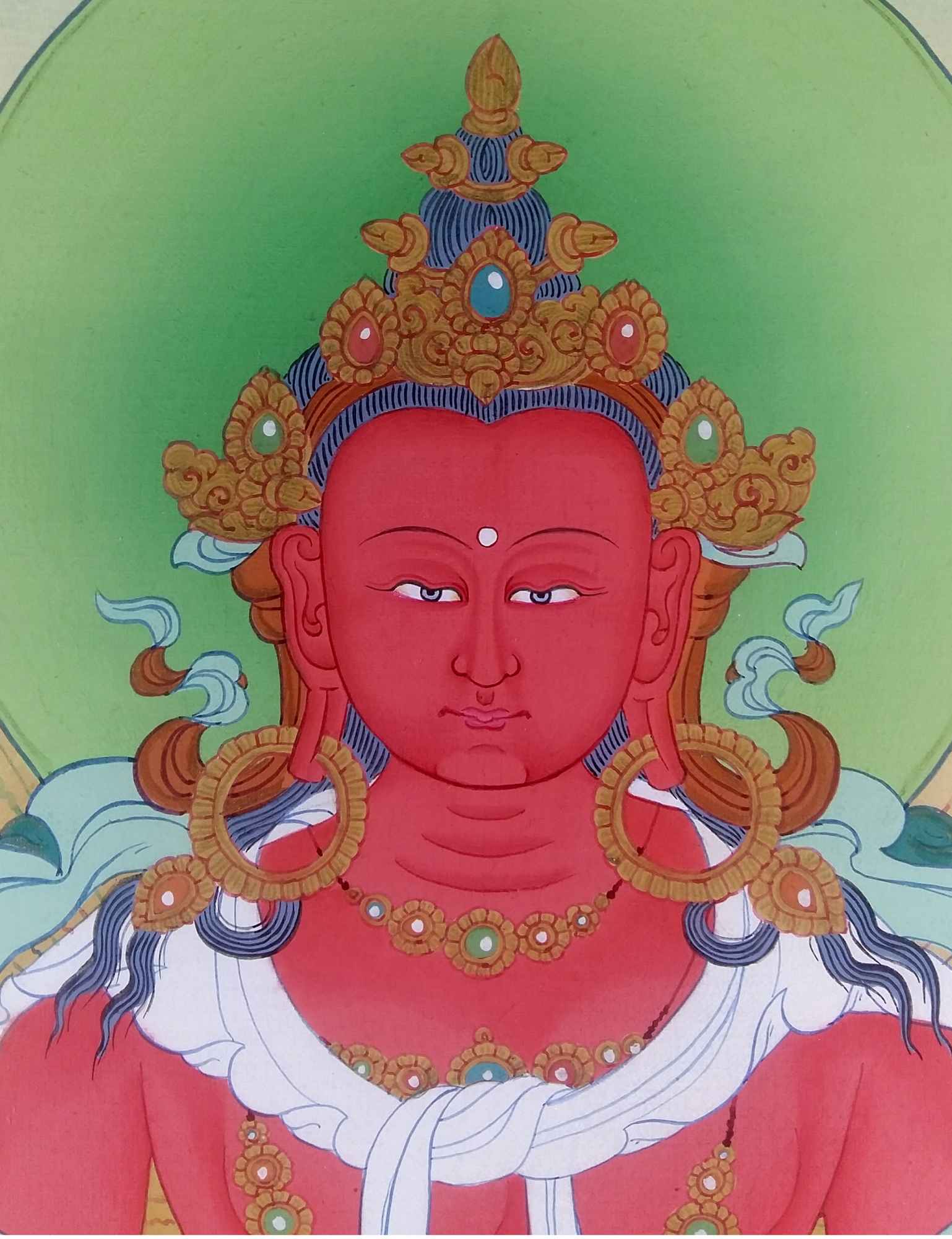 Tibetan Thangka Aparimita amitayus, real Gold, Chepame, Amitayus