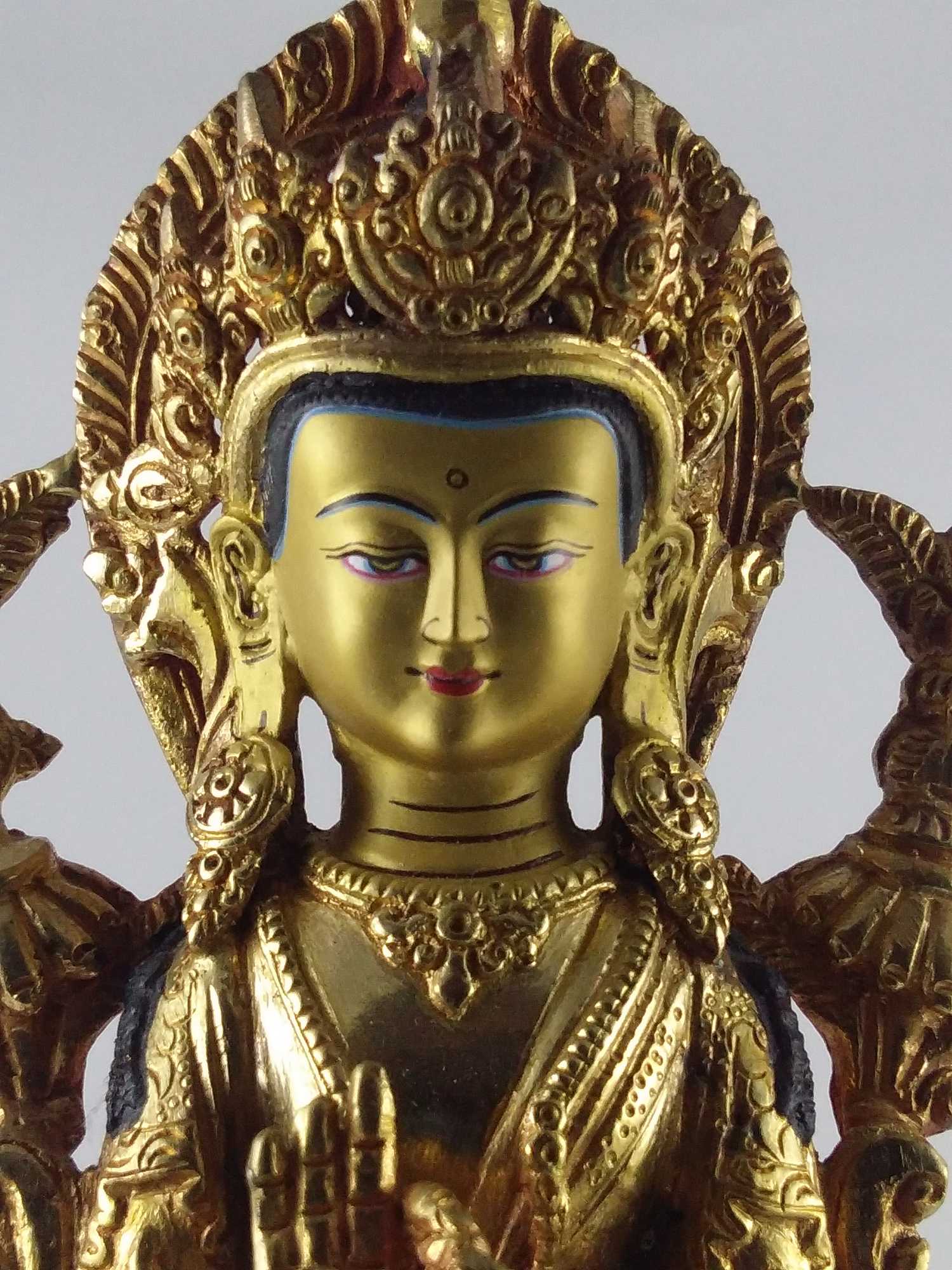 Statue full Fire Gold Plated, painted Face