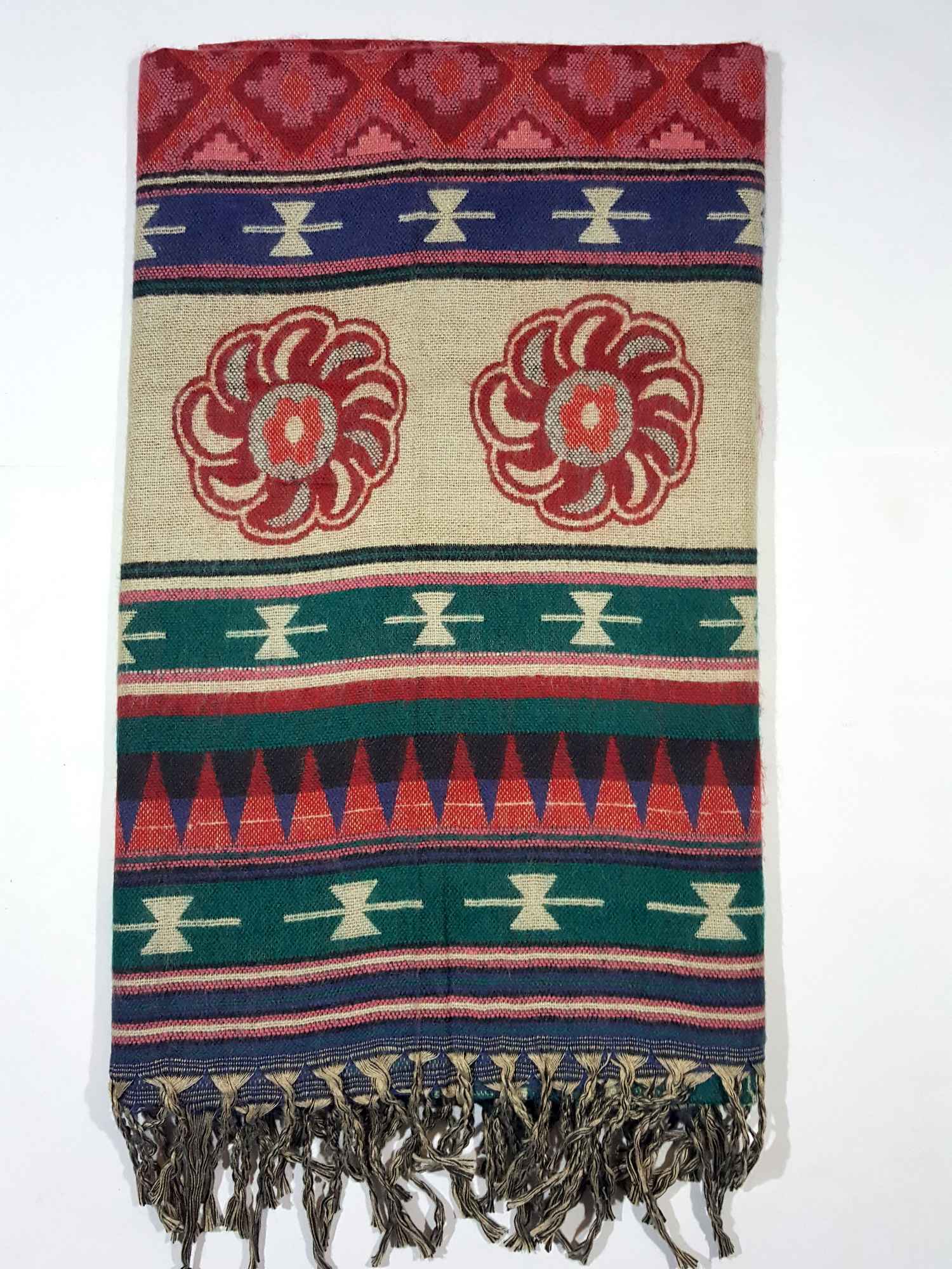 Dhaka Shawl, Multicolor Durable Acrylic Shawl <span Style=