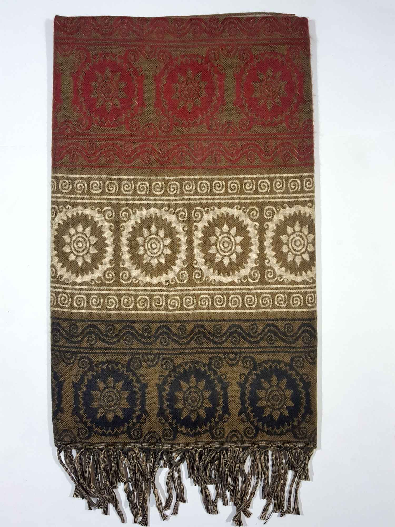 Dhaka Shawl, Multicolor Durable Acrylic Shawl <span Style=