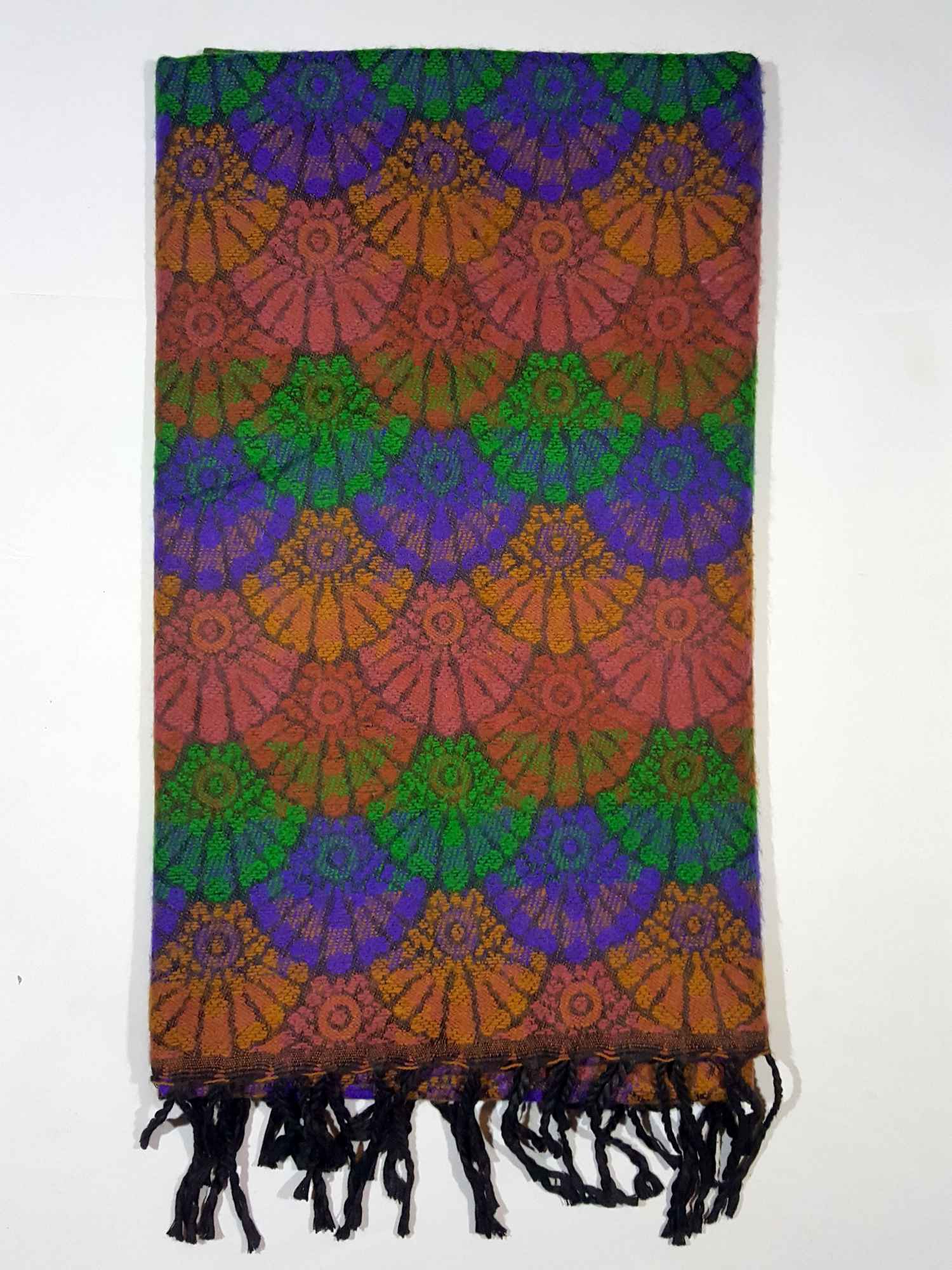 Dhaka Shawl, Multicolor Durable Acrylic Shawl <span Style=