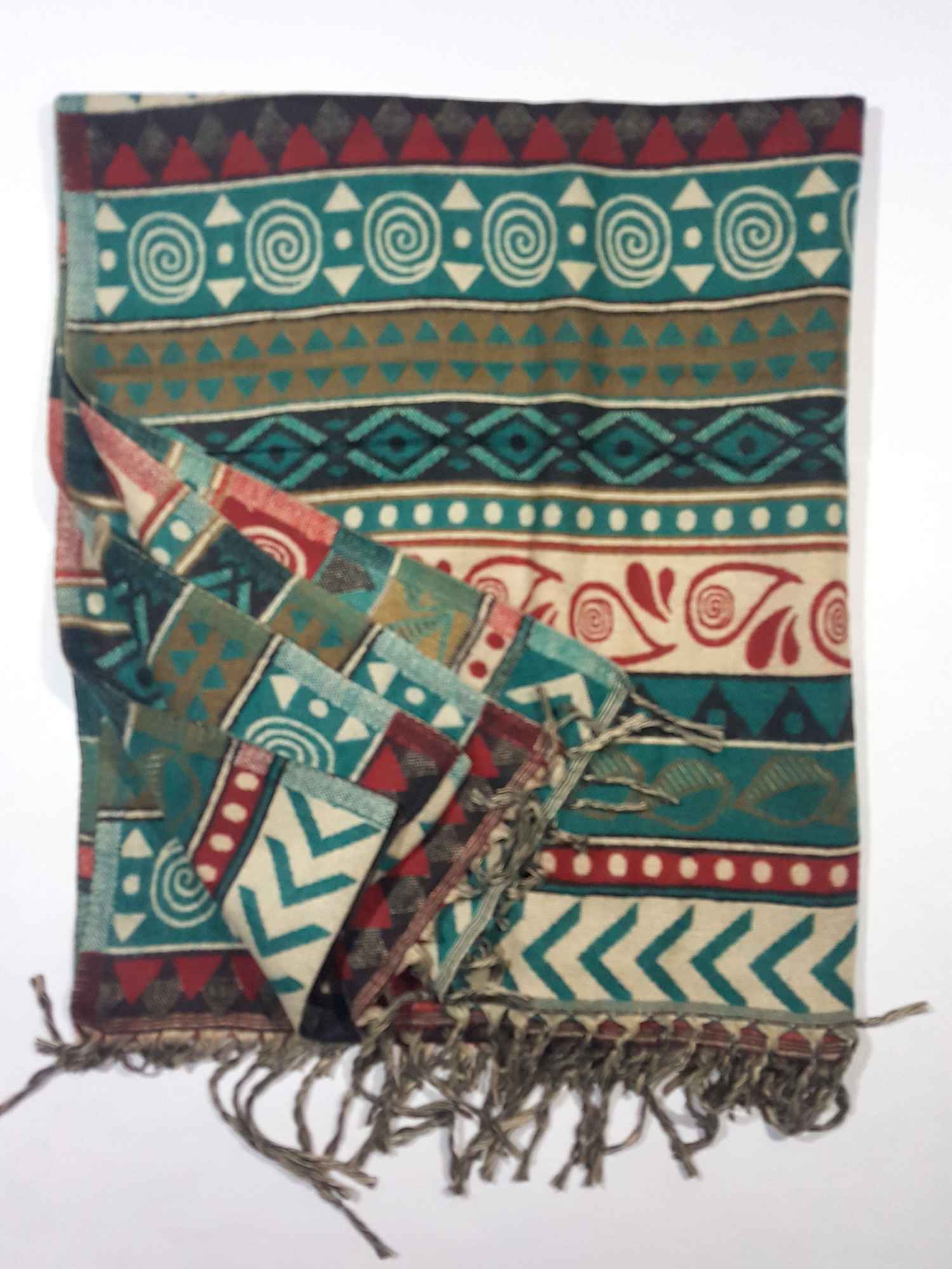 Dhaka Shawl, Multicolor Durable Acrylic Shawl <span Style=