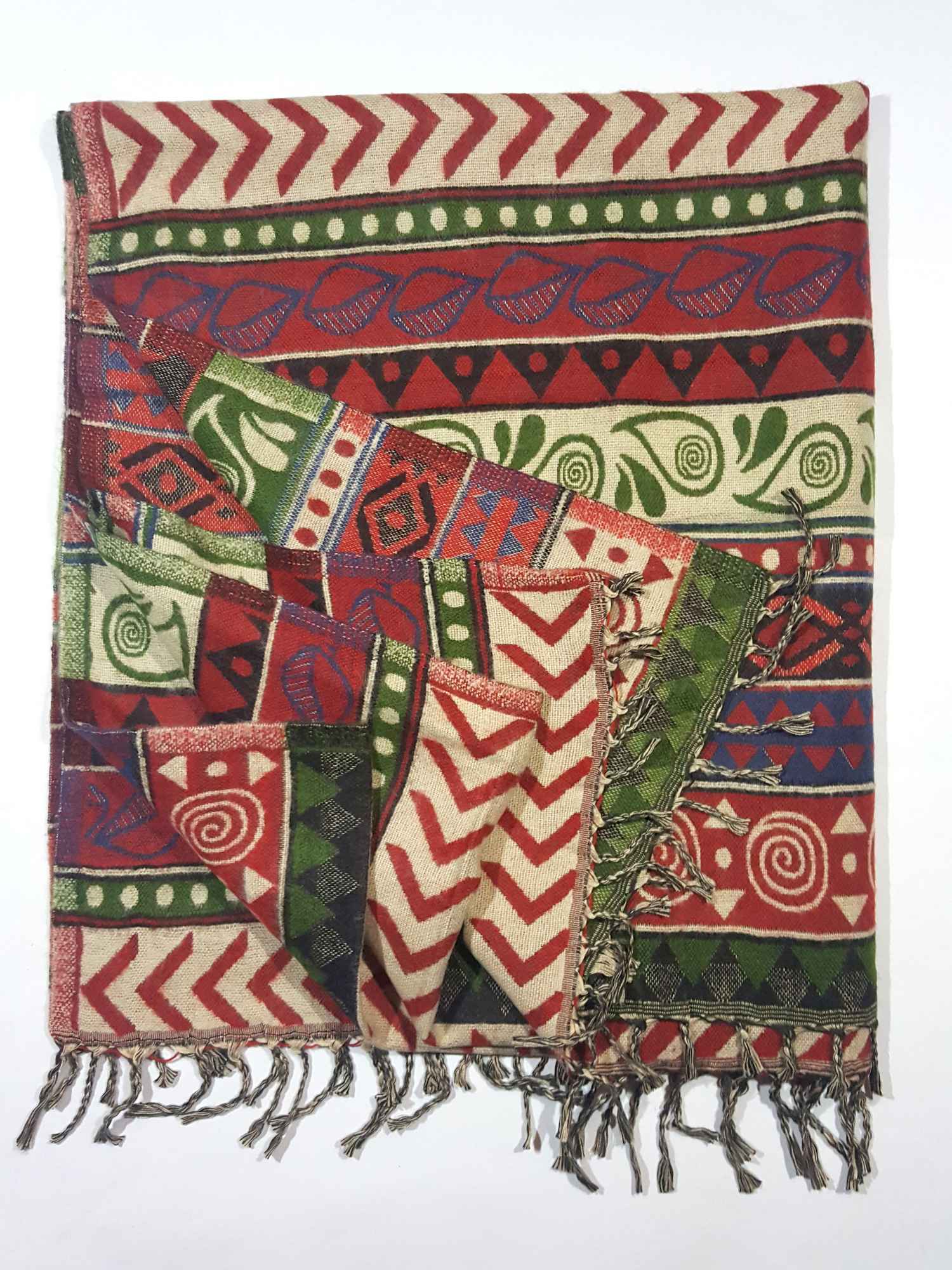 Dhaka Shawl, Multicolor Durable Acrylic Shawl <span Style=