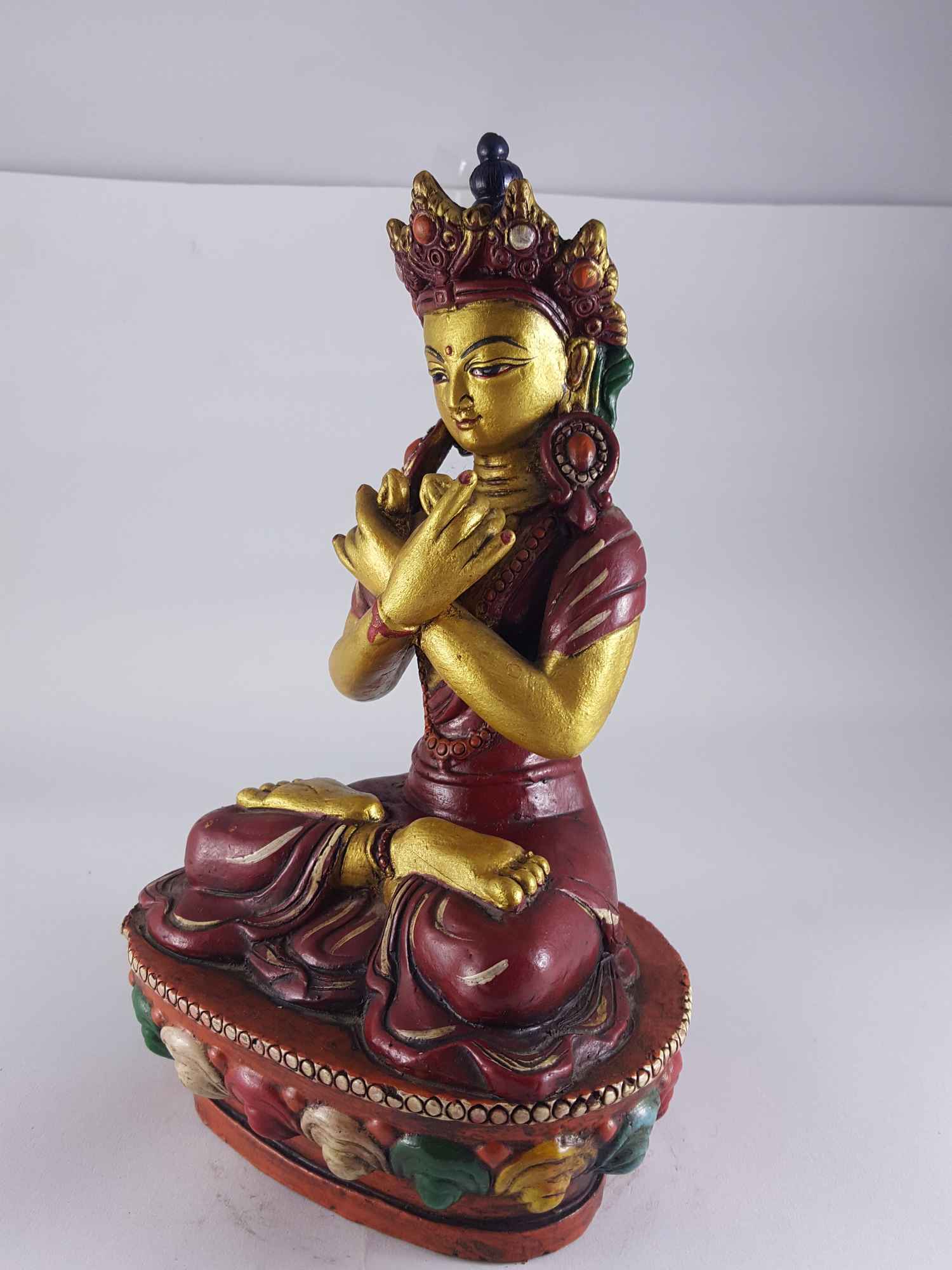 Clay Statue Of Vajradhara made In Nepal, handmade, painted
