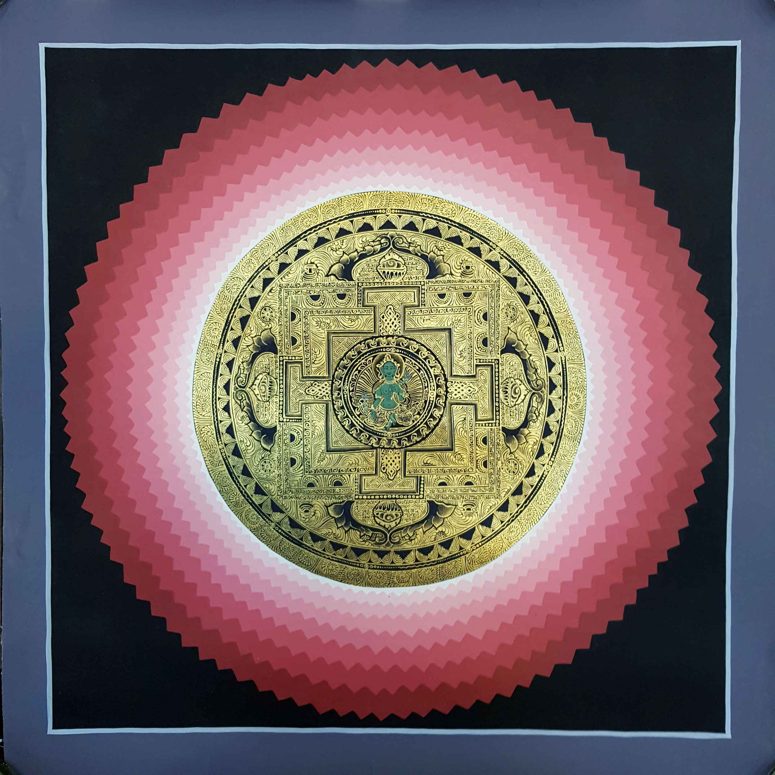 Red Lotus Shading Mandala <span Style=