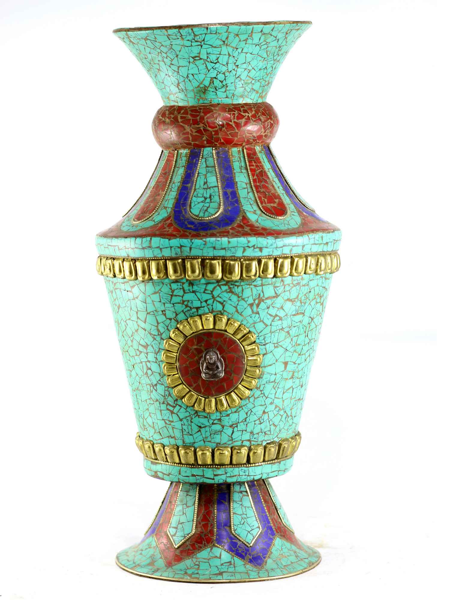 Copper Tibetan Flower Vase :vase <span Style=