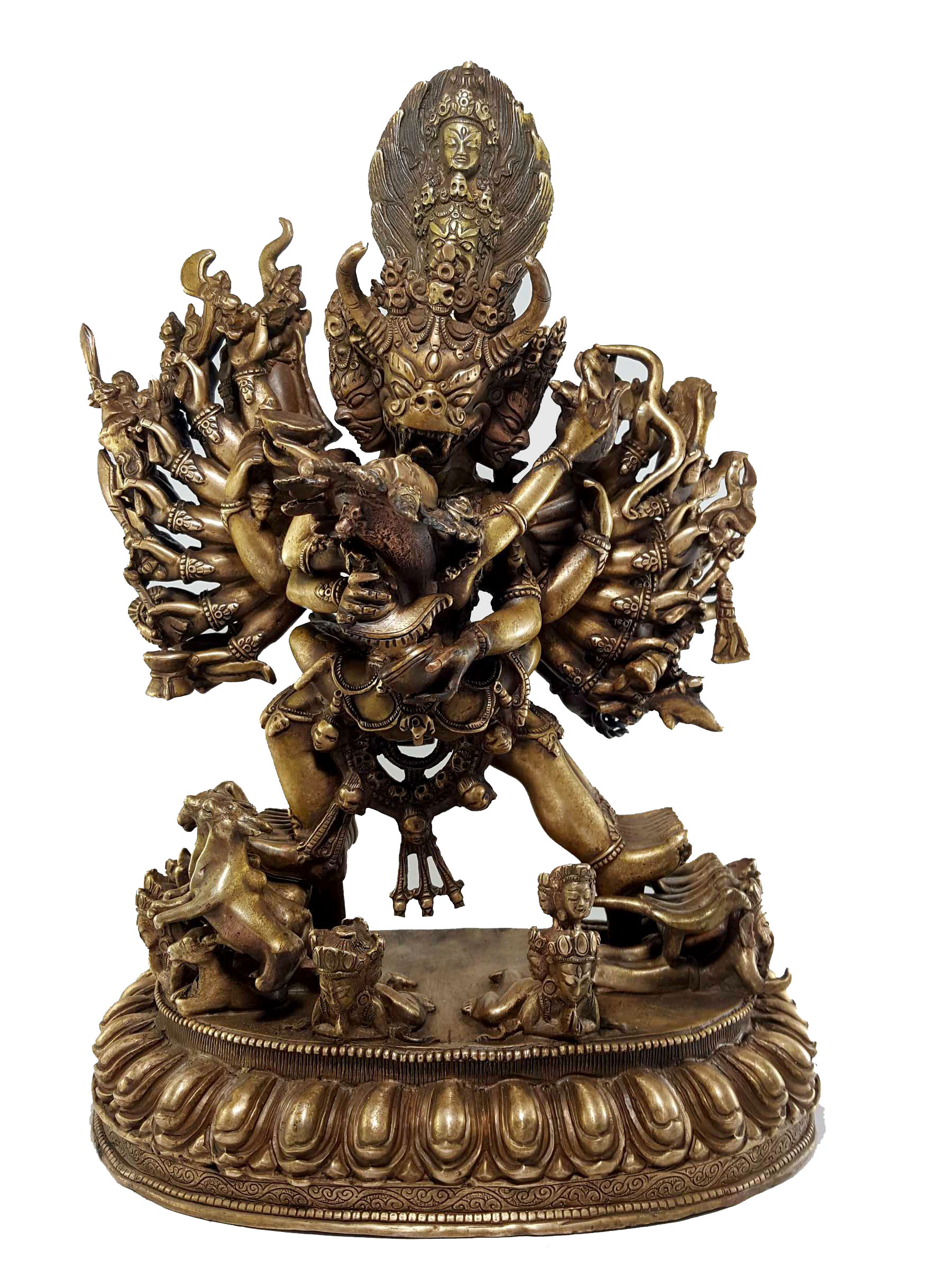 Yamantaka - Heruka Vajrabhairava Statue, Bronze Finishing, <span Style=