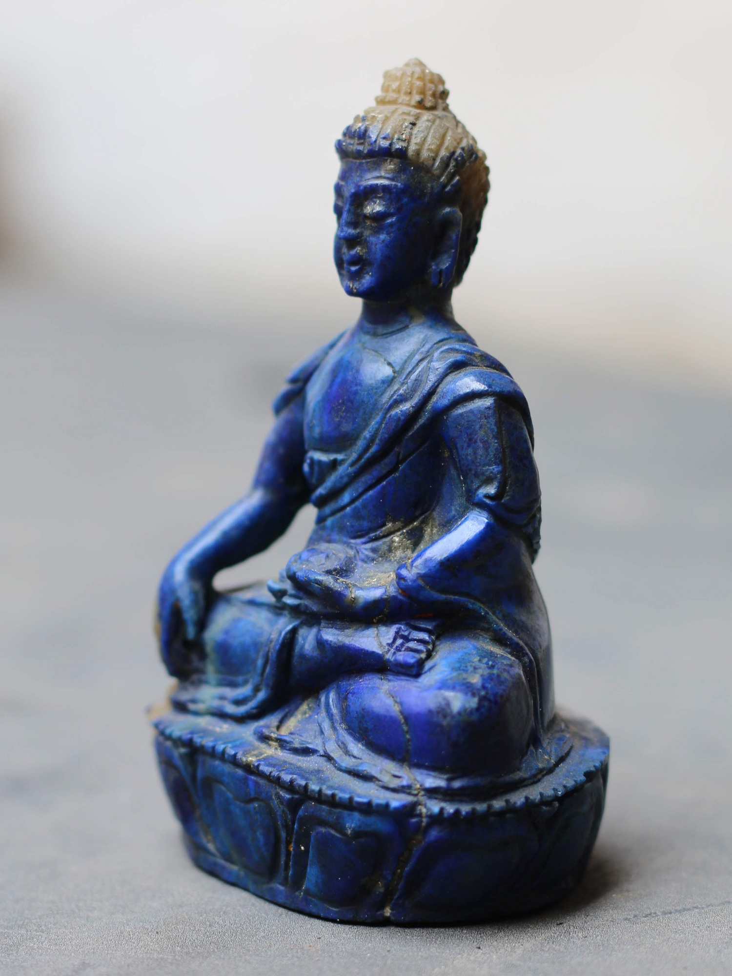 real Lapis Lazuli, Statue Of Shakyamuni Buddha, hand Carved