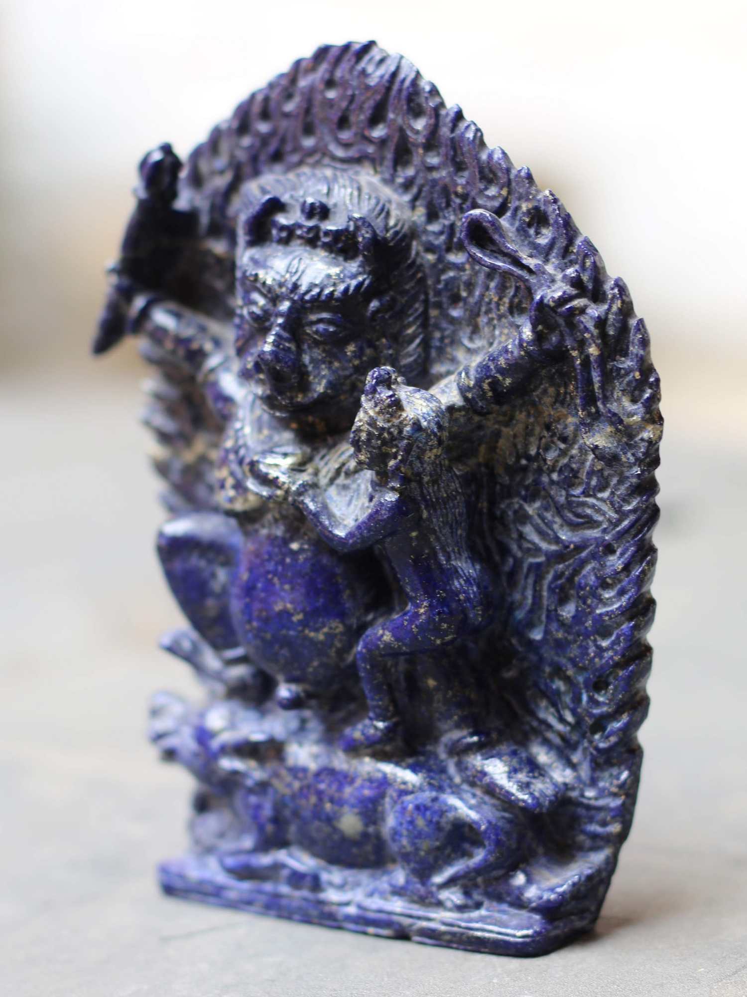 real Lapis Lazuli, Statue Of Yamantaka - Heruka, hand Carved
