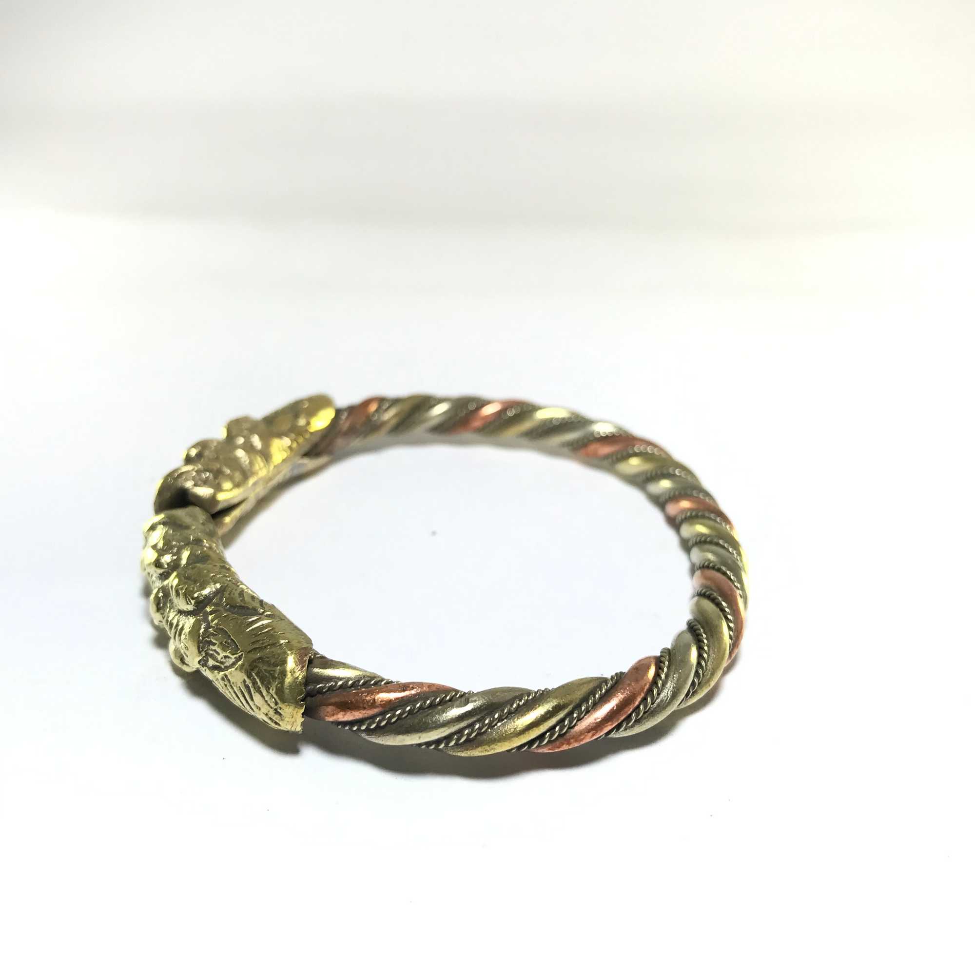 Metal Bracelet With Brass Dragons