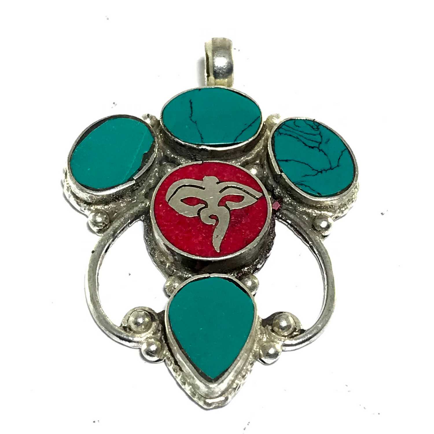 Tibetan Buddha Eye Metal Pendant <span Style=
