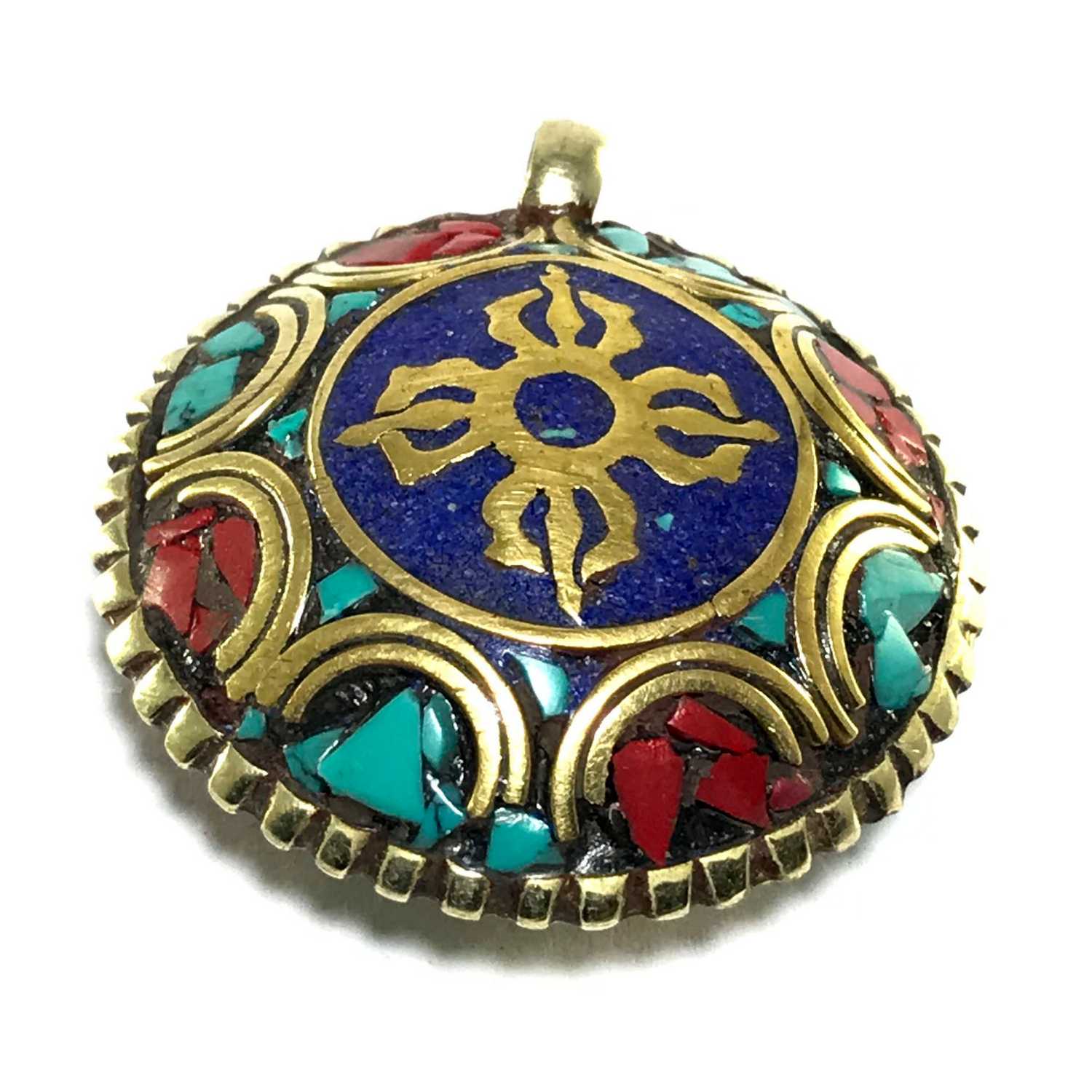 Tibetan Double Dorje Metal Pendant <span Style=