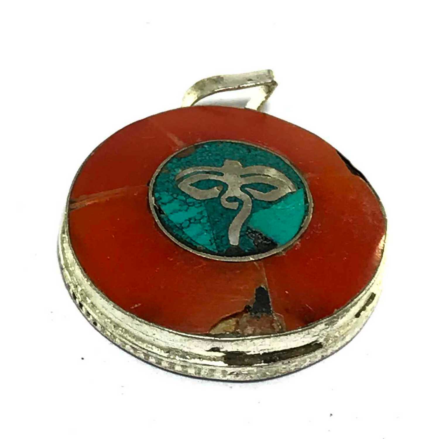 Tibetan Buddha Eye Metal Pendant <span Style=