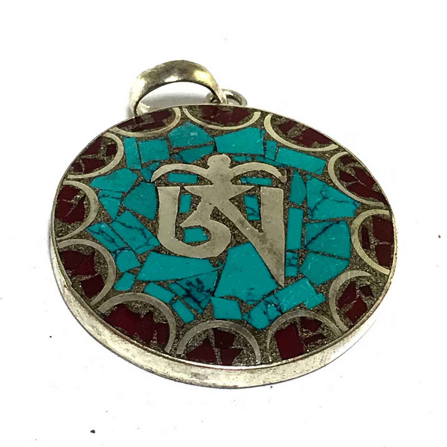 Tibetan Om Metal Pendant <span Style=