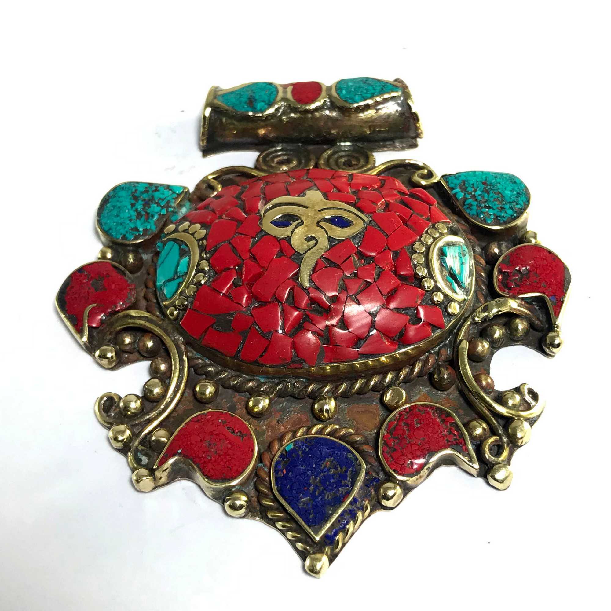 White Metal Buddha Eye Pendant <span Style=