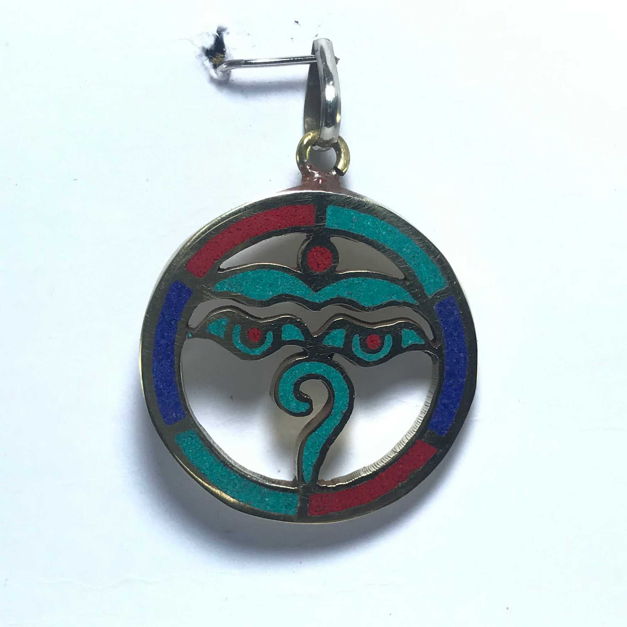 White Metal Buddha Eye Pendant <span Style=