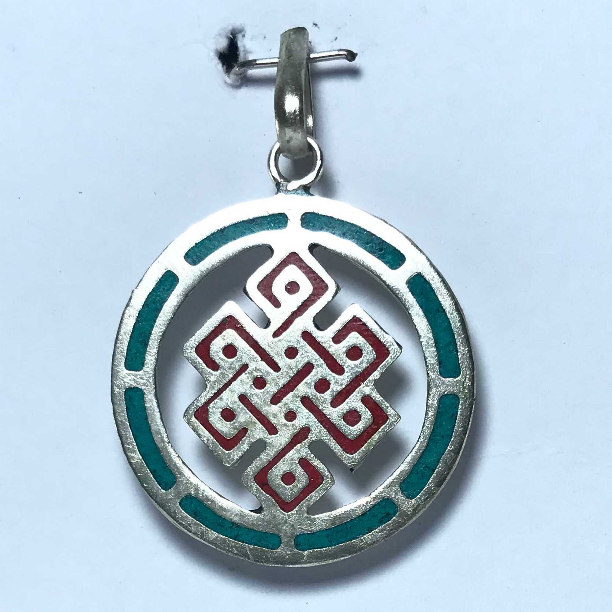 White Metal Endless Knot Pendant