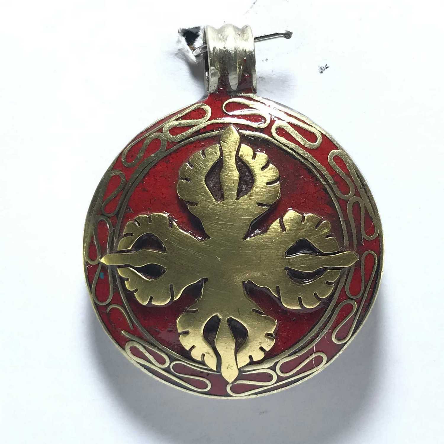 Metal Double Dorje Pendant